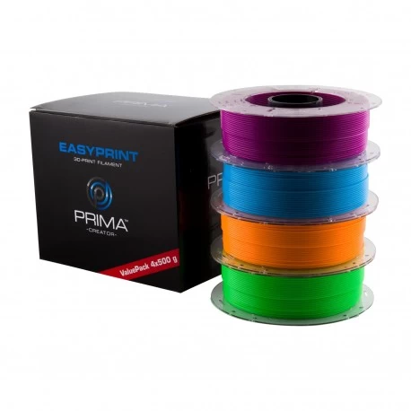 EasyPrint PLA Value Pack Neon- 1.75mm - 4x 500 g (Total 2 kg) - Neon Blue, Neon Green, Neon Orange, Neon Purple