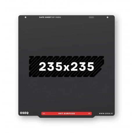OSEQ Safe sheet 240x245mm for 235x235mm heatbed