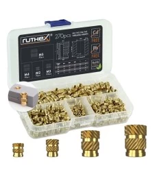 Ruthex M2 / M3 / M4 / M5 Threaded Insert Assortment Box - 270pcs